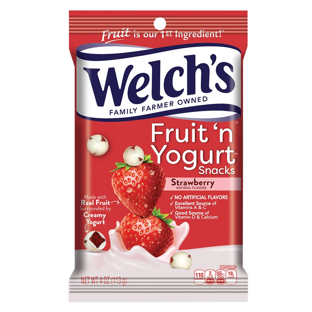Welch's Fruit n Yogurt Strawberry Snacks Peg Bags - 12ct
