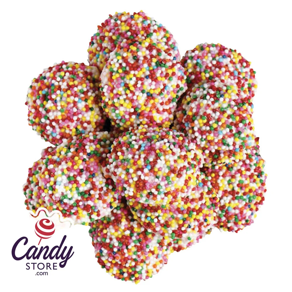 White Nonpareils Rainbow Sprinkles - 6lb Bulk