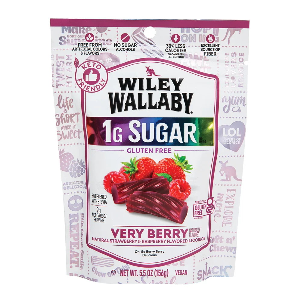 Wiley Wallaby Low Sugar Very Berry Pouches - 8ct