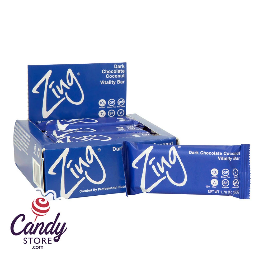 Zing Dark Chocolate Coconut 1.76oz Bar - 12ct